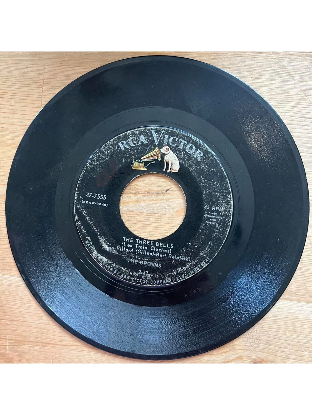 The Browns - The Three Bells/Heaven Fell Last Night 45rpm VG+ R20